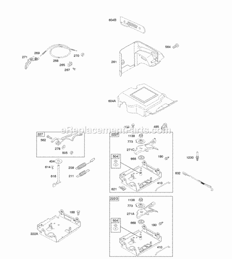 Controls Governor Spring Diagram and Parts List for 21M317-0115-E1  Briggs and Stratton Engine